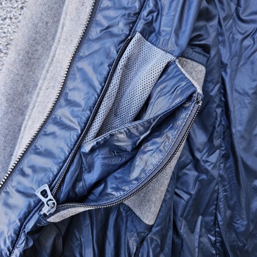 Hugo Boss Orange Wool Field Jacket Heavy Warm Coat Gray Blue Mens Size 42R
